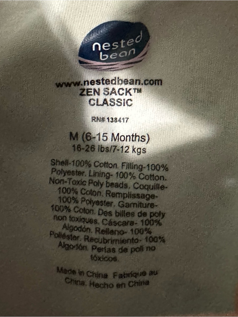 Nested Bean Sleep Sacks 6-15 months - Picture 4 of 5